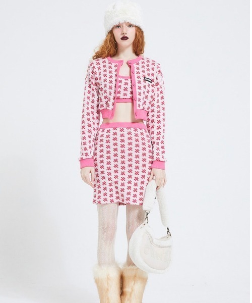 CRANK（クランク）の「【CRANK/クランク】FLOWER KNIT CARDIGAN/花柄 ニット ニットカーディガン 花柄カーディガン セットアップ（カーディガン/ボレロ・レディース・ブラック/ピンク・ONE SIZE）」の10枚目の写真