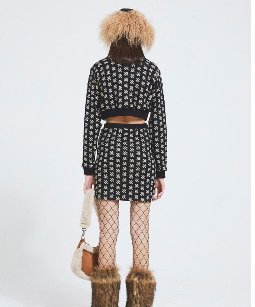 CRANK（クランク）の「【CRANK/クランク】FLOWER KNIT CARDIGAN/花柄 ニット ニットカーディガン 花柄カーディガン セットアップ（カーディガン/ボレロ・レディース・ブラック/ピンク・ONE SIZE）」の6枚目の写真