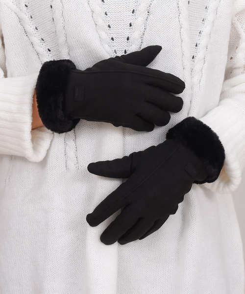 DAY CLOSET(デイ クローゼット)の「レディース スマホ対応裏起毛ふんわりファー手袋(手袋・レディース・グレー/ピンク/ブラック/ベージュ/ワイン/ダークベージュ/ダークブラウン/ブラウン/ダークグレー/ブルー・ONE SIZE)」の11枚目の写真