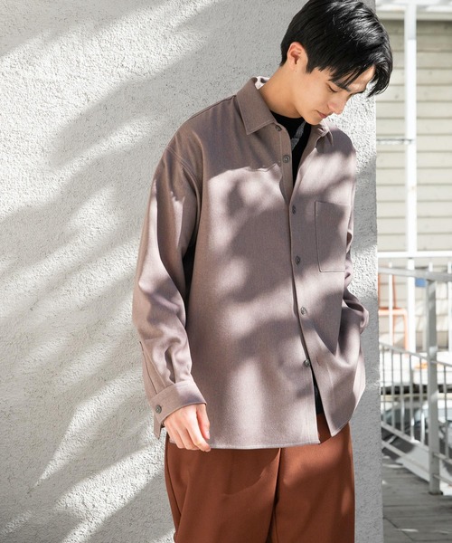 niko and...（ニコアンド）の「ウーリッシュカルゼシャツ（シャツ/ブラウス・メンズ・ダークブラウン/スモーク/オレンジ/ネイビー・LARGE/MEDIUM）」の4枚目の写真