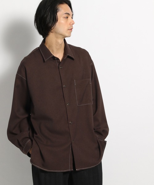 niko and...（ニコアンド）の「ウーリッシュカルゼシャツ（シャツ/ブラウス・メンズ・ダークブラウン/スモーク/オレンジ/ネイビー・LARGE/MEDIUM）」の10枚目の写真