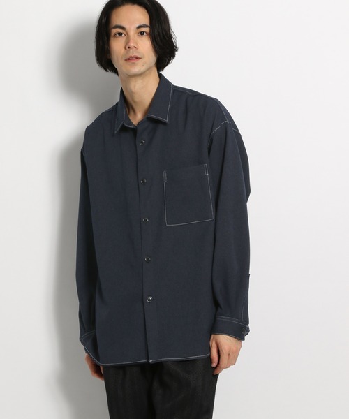 niko and...（ニコアンド）の「ウーリッシュカルゼシャツ（シャツ/ブラウス・メンズ・ダークブラウン/スモーク/オレンジ/ネイビー・LARGE/MEDIUM）」の11枚目の写真