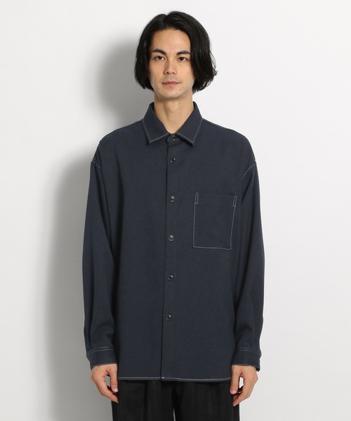 niko and...（ニコアンド）の「ウーリッシュカルゼシャツ（シャツ/ブラウス・メンズ・ダークブラウン/スモーク/オレンジ/ネイビー・LARGE/MEDIUM）」の14枚目の写真