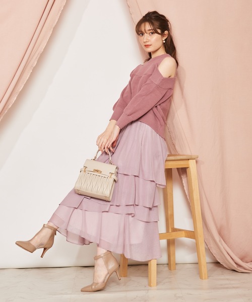 NOELA（ノエラ）の「キルティングフラップバッグ（ハンドバッグ・レディース・ブラウン/ベージュ/オフホワイト・フリー）」の4枚目の写真