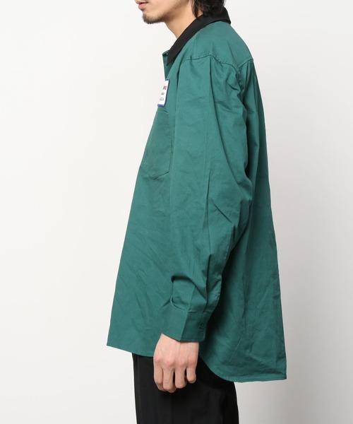 BEN DAVIS（ベンデイビス）の「【BEN DAVIS/ベンデイビス】 ブランドロゴワッペン ワークシャツ/長袖シャツ（シャツ/ブラウス・メンズ・ダークグリーン/ダークブルー/ストライプ・M/L/XL）」の7枚目の写真