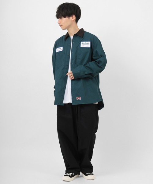 BEN DAVIS（ベンデイビス）の「【BEN DAVIS/ベンデイビス】 ブランドロゴワッペン ワークシャツ/長袖シャツ（シャツ/ブラウス・メンズ・ダークグリーン/ダークブルー/ストライプ・M/L/XL）」の22枚目の写真