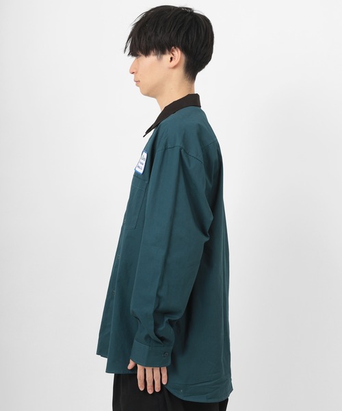 BEN DAVIS（ベンデイビス）の「【BEN DAVIS/ベンデイビス】 ブランドロゴワッペン ワークシャツ/長袖シャツ（シャツ/ブラウス・メンズ・ダークグリーン/ダークブルー/ストライプ・M/L/XL）」の18枚目の写真