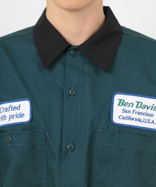 BEN DAVIS（ベンデイビス）の「【BEN DAVIS/ベンデイビス】 ブランドロゴワッペン ワークシャツ/長袖シャツ（シャツ/ブラウス・メンズ・ダークグリーン/ダークブルー/ストライプ・M/L/XL）」の20枚目の写真