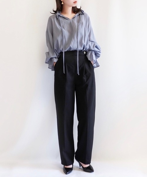 ECRIRE(エクリール)の「【haushinkaコラボ】3WAYサスペンダー付きワイドパンツ(その他パンツ・レディース・ブラック/ベージュ・M/L)」の3枚目の写真