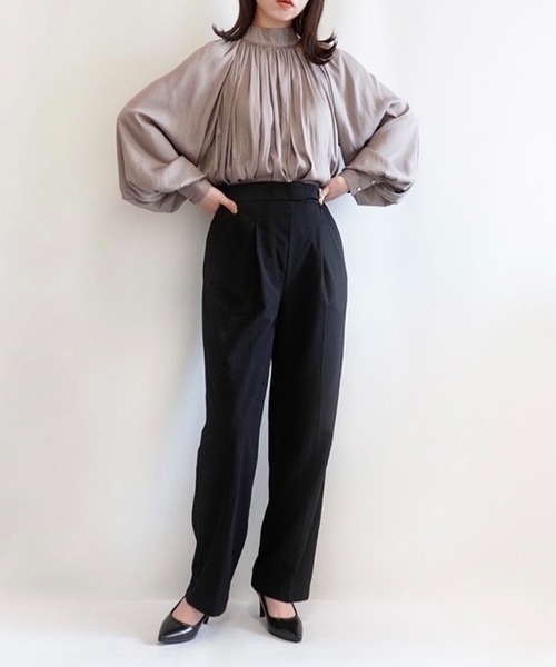 ECRIRE(エクリール)の「【haushinkaコラボ】3WAYサスペンダー付きワイドパンツ(その他パンツ・レディース・ブラック/ベージュ・M/L)」の6枚目の写真