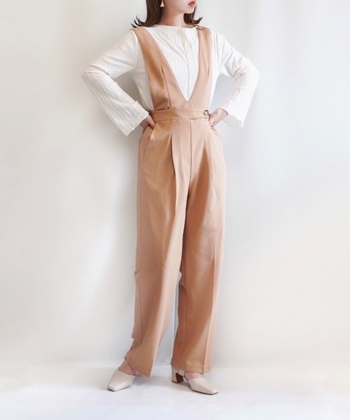 ECRIRE(エクリール)の「【haushinkaコラボ】3WAYサスペンダー付きワイドパンツ(その他パンツ・レディース・ブラック/ベージュ・M/L)」の8枚目の写真
