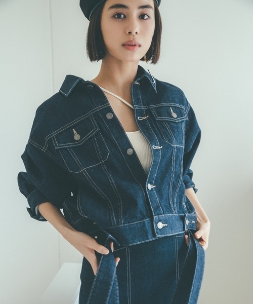 【おすすめ】 SNIDEL デニムジャケットデニムミニスカートデニムセットアップ ジャケット・アウター