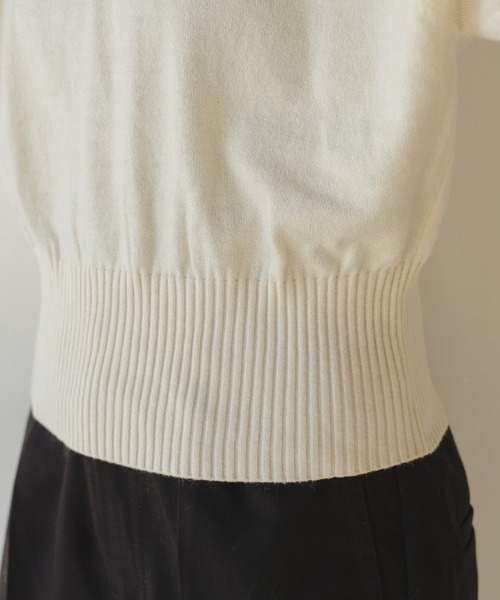 Kastane(カスタネ)の「ロングリブクルーニット(ニット/セーター・レディース・オフホワイト/ピンク/ライトベージュ・FREE)」の8枚目の写真