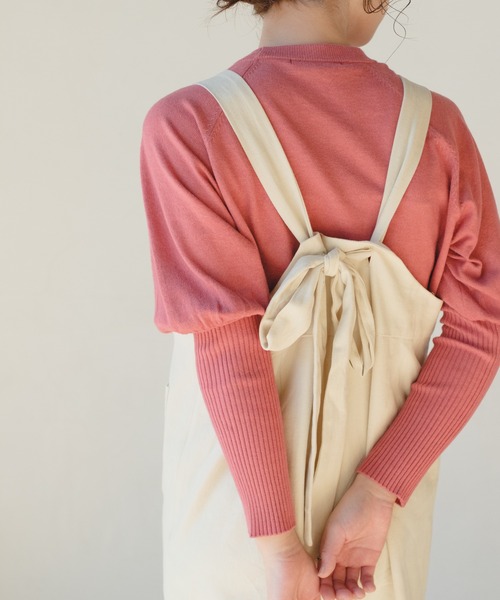 Kastane(カスタネ)の「ロングリブクルーニット(ニット/セーター・レディース・オフホワイト/ピンク/ライトベージュ・FREE)」の13枚目の写真