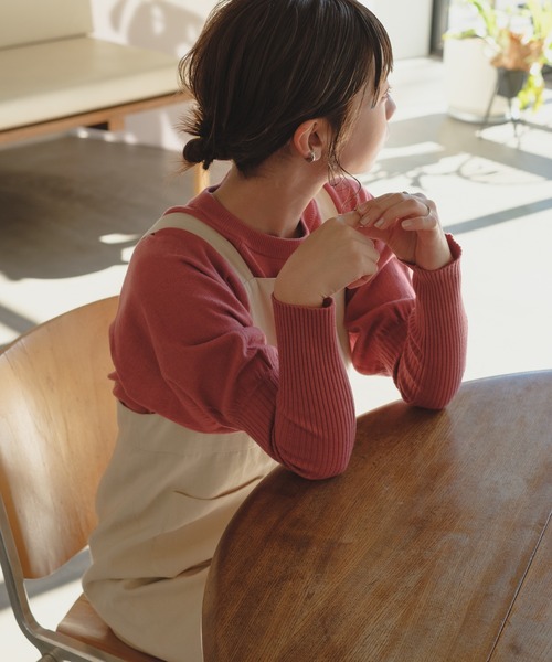 Kastane(カスタネ)の「ロングリブクルーニット(ニット/セーター・レディース・オフホワイト/ピンク/ライトベージュ・FREE)」の14枚目の写真