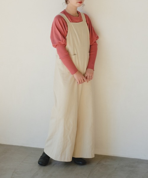 Kastane(カスタネ)の「ロングリブクルーニット(ニット/セーター・レディース・オフホワイト/ピンク/ライトベージュ・FREE)」の16枚目の写真