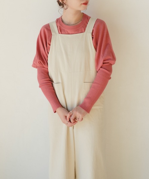 Kastane(カスタネ)の「ロングリブクルーニット(ニット/セーター・レディース・オフホワイト/ピンク/ライトベージュ・FREE)」の17枚目の写真