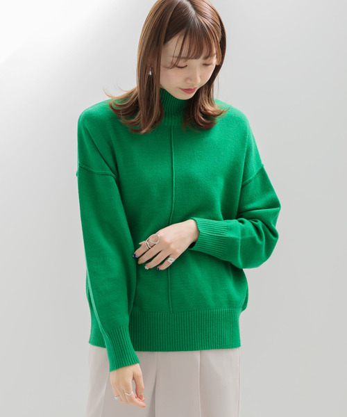 ITEMS URBANRESEARCH(アイテムズ アーバンリサーチ)の「ハイネックワイドニット2(ニット/セーター・レディース・ブラック/オフホワイト/オレンジ/グリーン・FREE)」の7枚目の写真