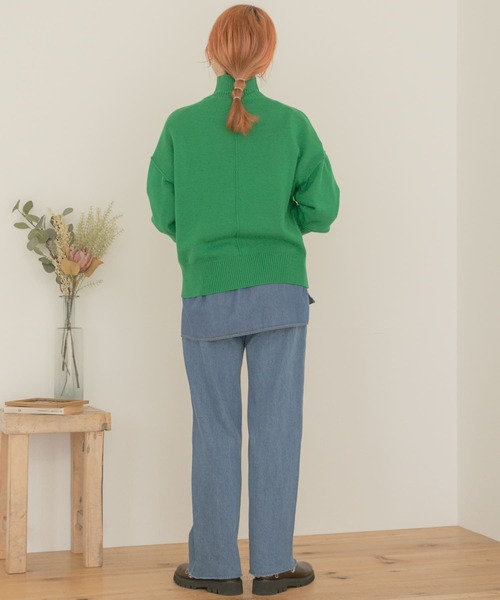 ITEMS URBANRESEARCH(アイテムズ アーバンリサーチ)の「ハイネックワイドニット2(ニット/セーター・レディース・ブラック/オフホワイト/オレンジ/グリーン・FREE)」の11枚目の写真