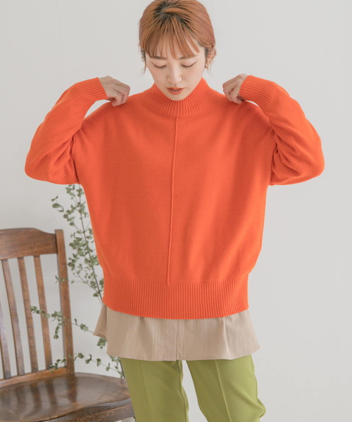 ITEMS URBANRESEARCH(アイテムズ アーバンリサーチ)の「ハイネックワイドニット2(ニット/セーター・レディース・ブラック/オフホワイト/オレンジ/グリーン・FREE)」の21枚目の写真