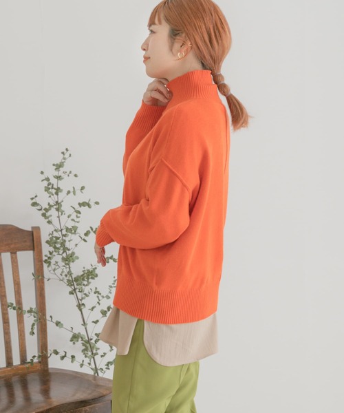 ITEMS URBANRESEARCH(アイテムズ アーバンリサーチ)の「ハイネックワイドニット2(ニット/セーター・レディース・ブラック/オフホワイト/オレンジ/グリーン・FREE)」の22枚目の写真