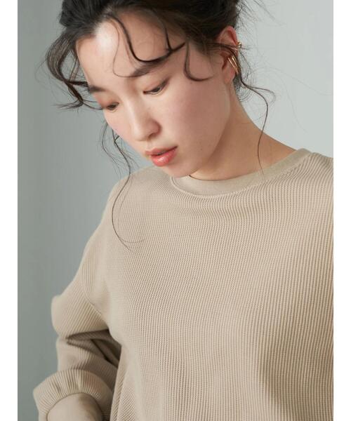 earth music&ecology（アースミュージックアンドエコロジー）の「ワッフルプルオーバー*（Tシャツ/カットソー・レディース・ブラック/オフホワイト/グレイッシュベージュ・FREE）」の16枚目の写真