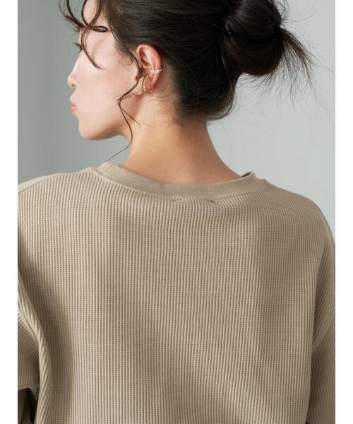 earth music&ecology（アースミュージックアンドエコロジー）の「ワッフルプルオーバー*（Tシャツ/カットソー・レディース・ブラック/オフホワイト/グレイッシュベージュ・FREE）」の15枚目の写真