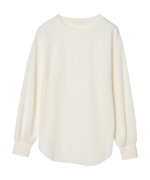 earth music&ecology（アースミュージックアンドエコロジー）の「ワッフルプルオーバー*（Tシャツ/カットソー・レディース・ブラック/オフホワイト/グレイッシュベージュ・FREE）」の6枚目の写真