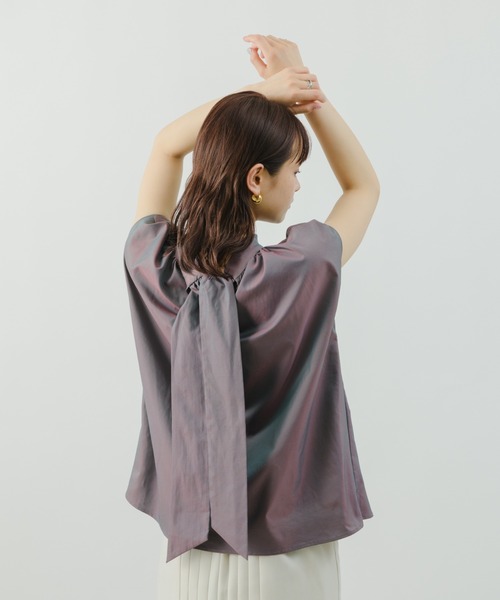 NEUNA（ヌナ）の「【上品な光沢感。】サテンバックリボンブラウス