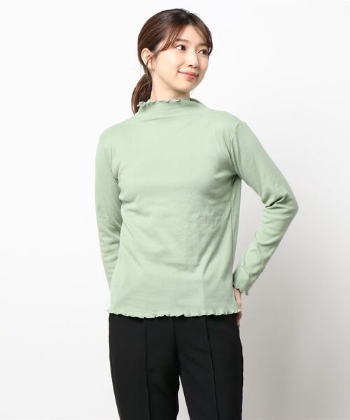 Lace Ladies(レースレディース)の「メロウハイネック カットソー(Tシャツ/カットソー・レディース・ホワイト/ブラック/イエロー/グリーン/モカ・FREE)」の5枚目の写真