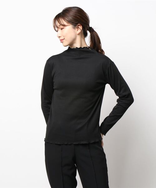 Lace Ladies(レースレディース)の「メロウハイネック カットソー(Tシャツ/カットソー・レディース・ホワイト/ブラック/イエロー/グリーン/モカ・FREE)」の1枚目の写真