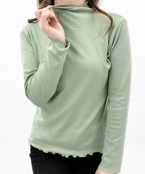 Lace Ladies(レースレディース)の「メロウハイネック カットソー(Tシャツ/カットソー・レディース・ホワイト/ブラック/イエロー/グリーン/モカ・FREE)」の15枚目の写真