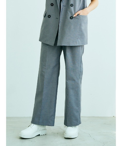 ENVYM（アンビー）の「タックスラックスＰＴ（スラックス・レディース・ブラック/ベージュ/チェック/グレー・FREE）」の3枚目の写真