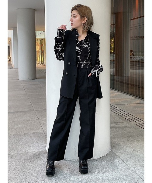 ENVYM（アンビー）の「タックスラックスＰＴ（スラックス・レディース・ブラック/ベージュ/チェック/グレー・FREE）」の10枚目の写真