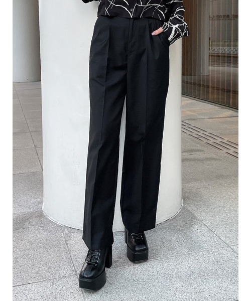 ENVYM（アンビー）の「タックスラックスＰＴ（スラックス・レディース・ブラック/ベージュ/チェック/グレー・FREE）」の11枚目の写真