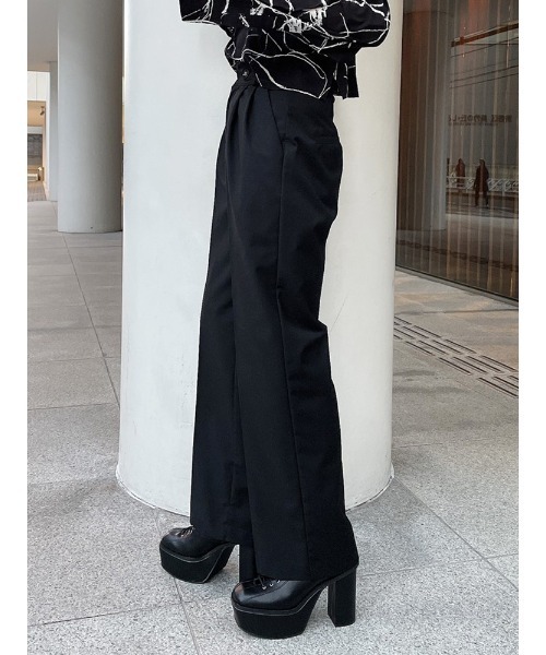 ENVYM（アンビー）の「タックスラックスＰＴ（スラックス・レディース・ブラック/ベージュ/チェック/グレー・FREE）」の12枚目の写真