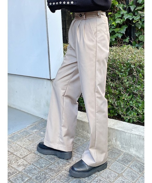 ENVYM（アンビー）の「タックスラックスＰＴ（スラックス・レディース・ブラック/ベージュ/チェック/グレー・FREE）」の15枚目の写真