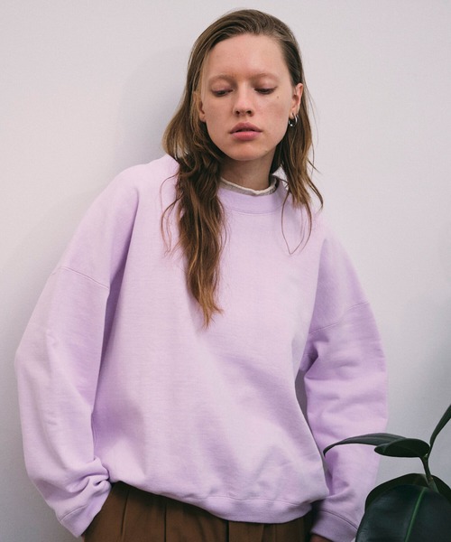 UNFIL（アンフィル）の「unfil | コットンペーパーテリースウェット WOMEN（スウェット・レディース・ベージュ/パープル・0）」の2枚目の写真