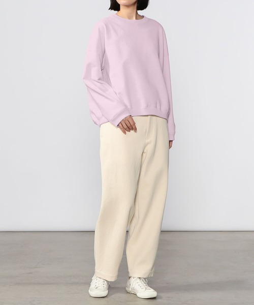 UNFIL（アンフィル）の「unfil | コットンペーパーテリースウェット WOMEN（スウェット・レディース・ベージュ/パープル・0）」の8枚目の写真