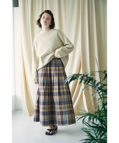 UNFIL（アンフィル）の「unfil | コットンペーパーテリースウェット WOMEN（スウェット・レディース・ベージュ/パープル・0）」の5枚目の写真