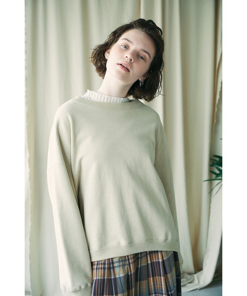 UNFIL（アンフィル）の「unfil | コットンペーパーテリースウェット WOMEN（スウェット・レディース・ベージュ/パープル・0）」の7枚目の写真