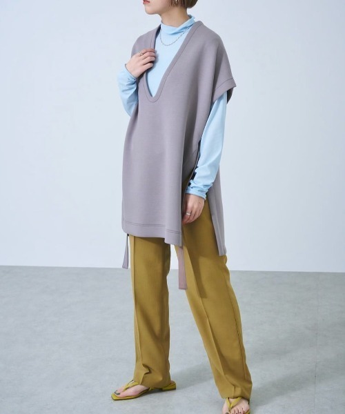 LOVELESS(ラブレス)の「ディープVネック オーバーサイズベスト(ベスト・レディース・ブラック/グレー系その他2/ベージュ系その他・36)」の14枚目の写真