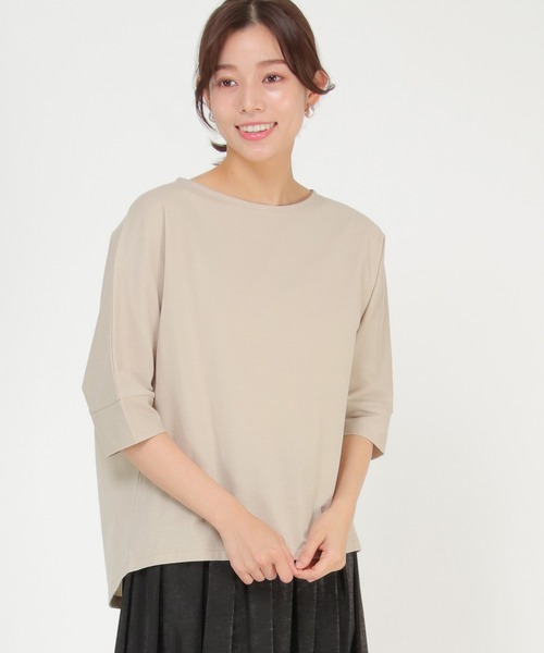 ikka（イッカ）の「【Sサイズ WEB限定】梨地ジョーゼットドルマンプルオーバー（Tシャツ/カットソー・レディース・ブラック/ベージュ/レッド/オフホワイト/オリーブ/イエロー・S/M/L）」の3枚目の写真