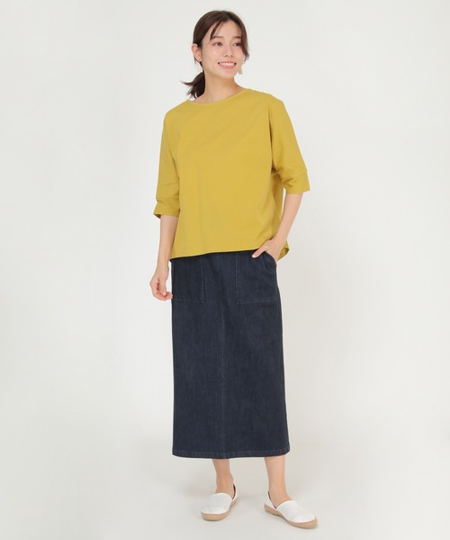 ikka（イッカ）の「【Sサイズ WEB限定】梨地ジョーゼットドルマンプルオーバー（Tシャツ/カットソー・レディース・ブラック/ベージュ/レッド/オフホワイト/オリーブ/イエロー・S/M/L）」の14枚目の写真