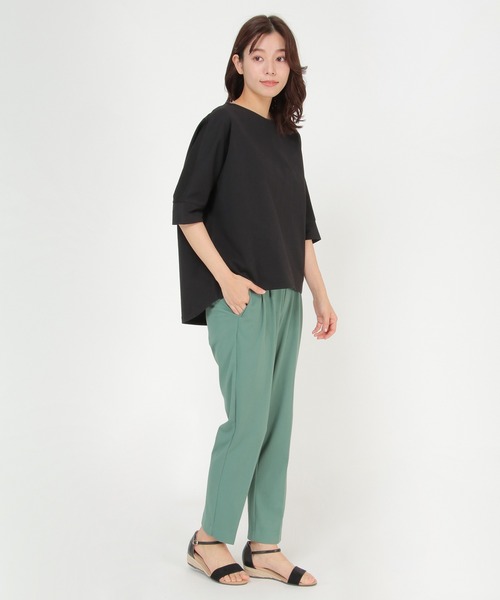 ikka（イッカ）の「【Sサイズ WEB限定】梨地ジョーゼットドルマンプルオーバー（Tシャツ/カットソー・レディース・ブラック/ベージュ/レッド/オフホワイト/オリーブ/イエロー・S/M/L）」の9枚目の写真