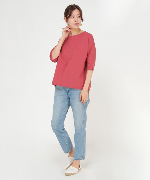 ikka（イッカ）の「【Sサイズ WEB限定】梨地ジョーゼットドルマンプルオーバー（Tシャツ/カットソー・レディース・ブラック/ベージュ/レッド/オフホワイト/オリーブ/イエロー・S/M/L）」の16枚目の写真