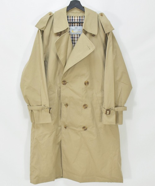 Aquascutum(アクアスキュータム)の「【ヴィンテージ古着】Aquascutum/アクアスキュータム 裏地クラブチェック トレンチコート(トレンチコート・メンズ・ベージュ・X-LARGE)」の1枚目の写真
