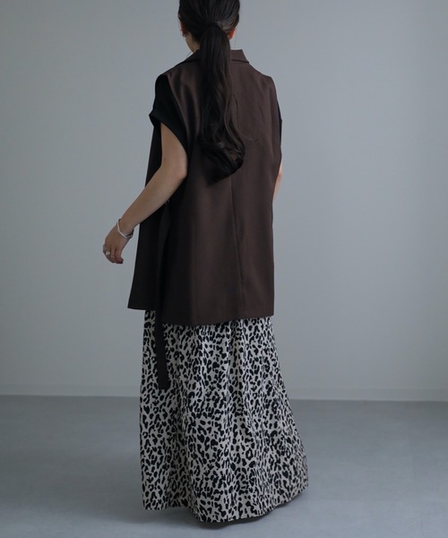 mizuiro ind｜ディープ Vネック ワイド ベスト deep V neck wide