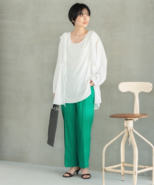 LEPSIM(レプシィム)の「2ピースセット2WAYデザインブラウス 270410(シャツ/ブラウス・レディース・ブルー/オリーブ/オフホワイト/チャコールグレー・FREE)」の5枚目の写真