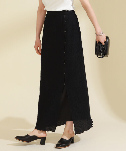 Ray BEAMS(レイビームス)の「Ray BEAMS / シャーリング スリット スカート(スカート・レディース・ブルー/ブラック・1/0)」の5枚目の写真